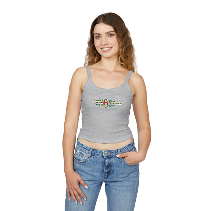 Women's Spaghetti Strap Tank Top with Flag Logo