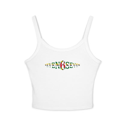 Women's Spaghetti Strap Tank Top with Flag Logo