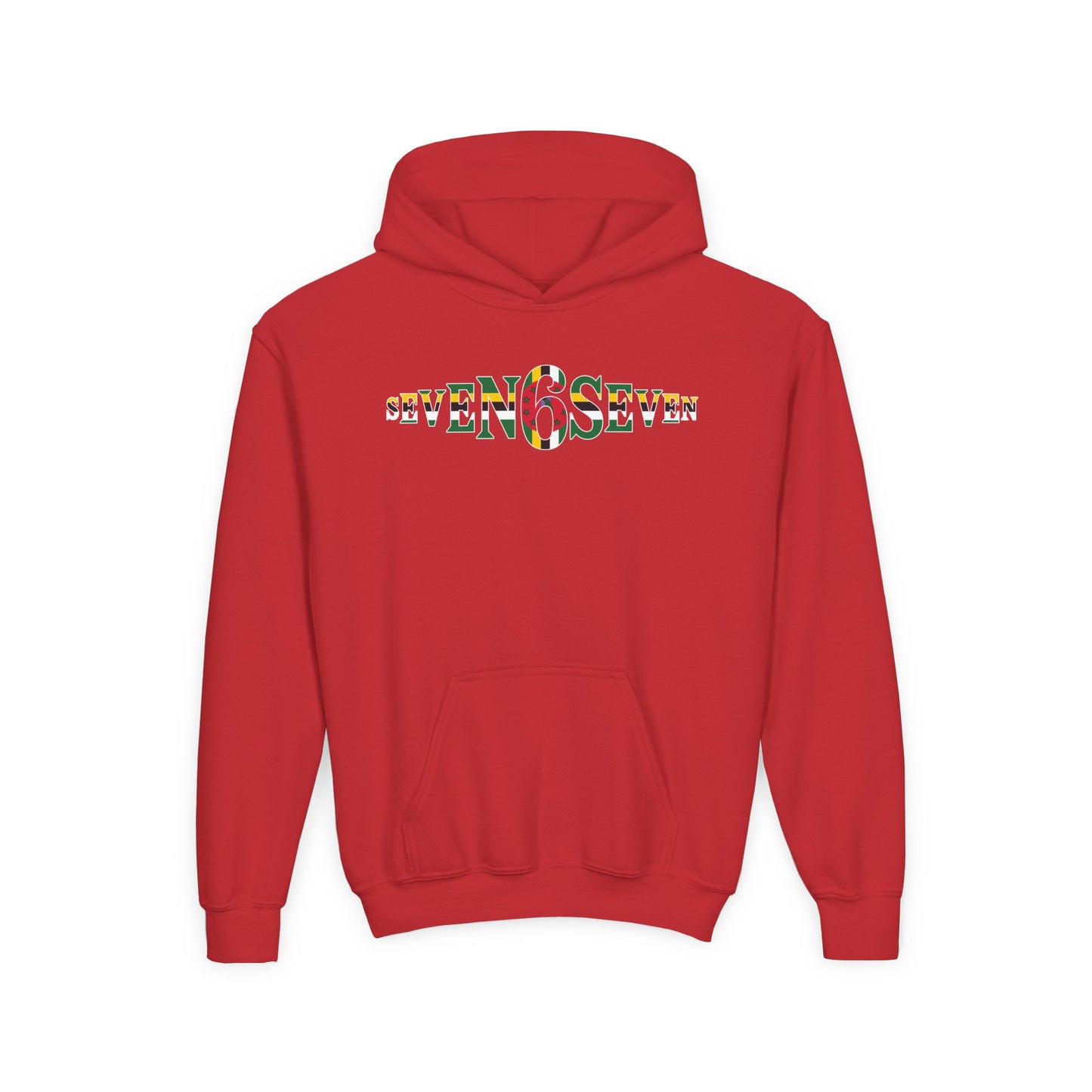 Youth Heavy Blend Hooded Sweatshirt with Flag Logo
