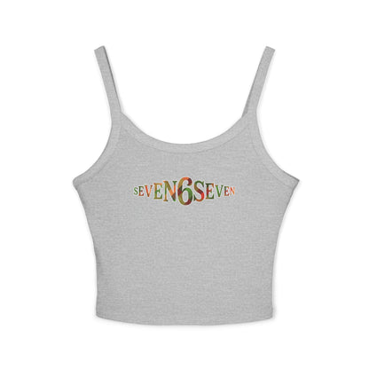 Women’s Spaghetti Strap Tank Top with Madras Logo