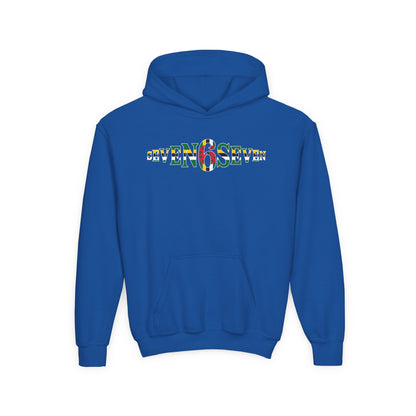 Youth Heavy Blend Hooded Sweatshirt with Flag Logo