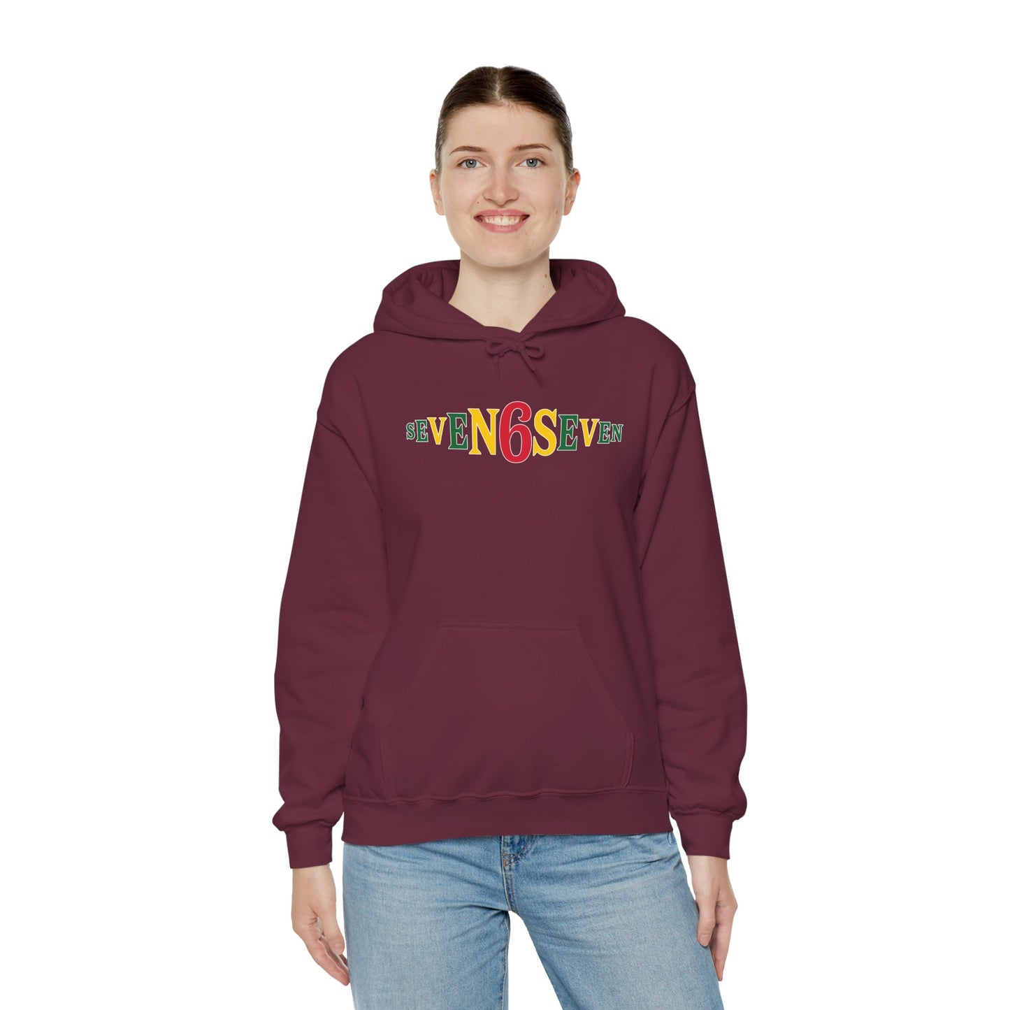 Unisex Heavy Blend™ Hooded Sweatshirt- Ice/Green/Gold Logo