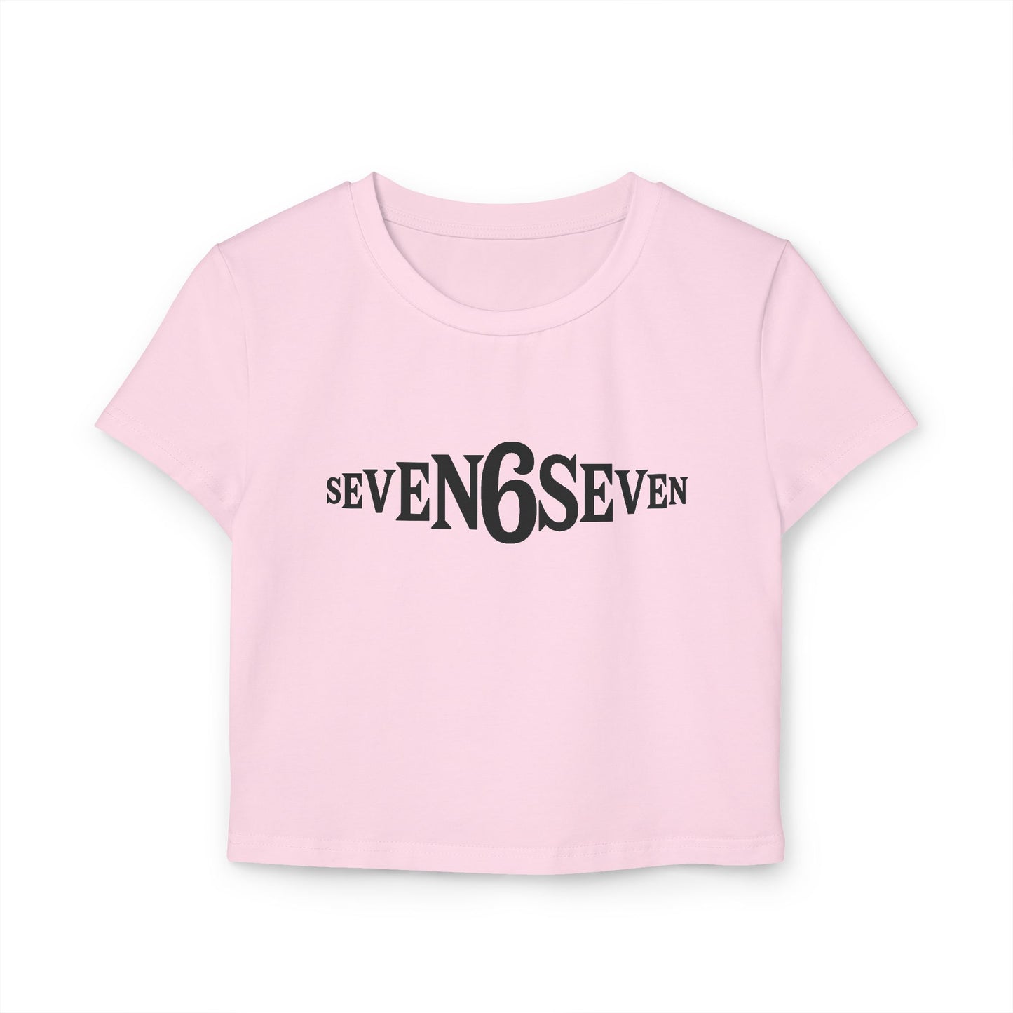 Women's Baby Tee with Black Logo