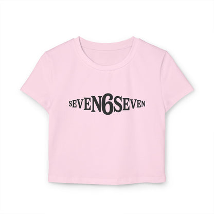 Women's Baby Tee with Black Logo
