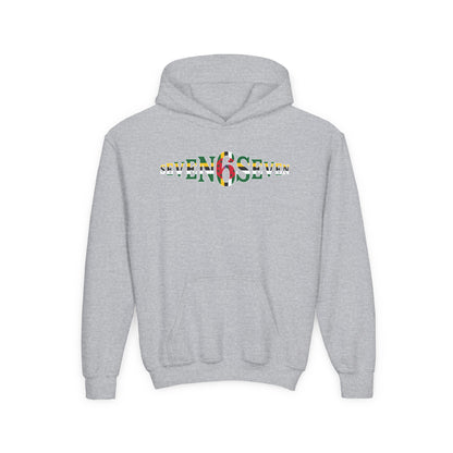 Youth Heavy Blend Hooded Sweatshirt with Flag Logo