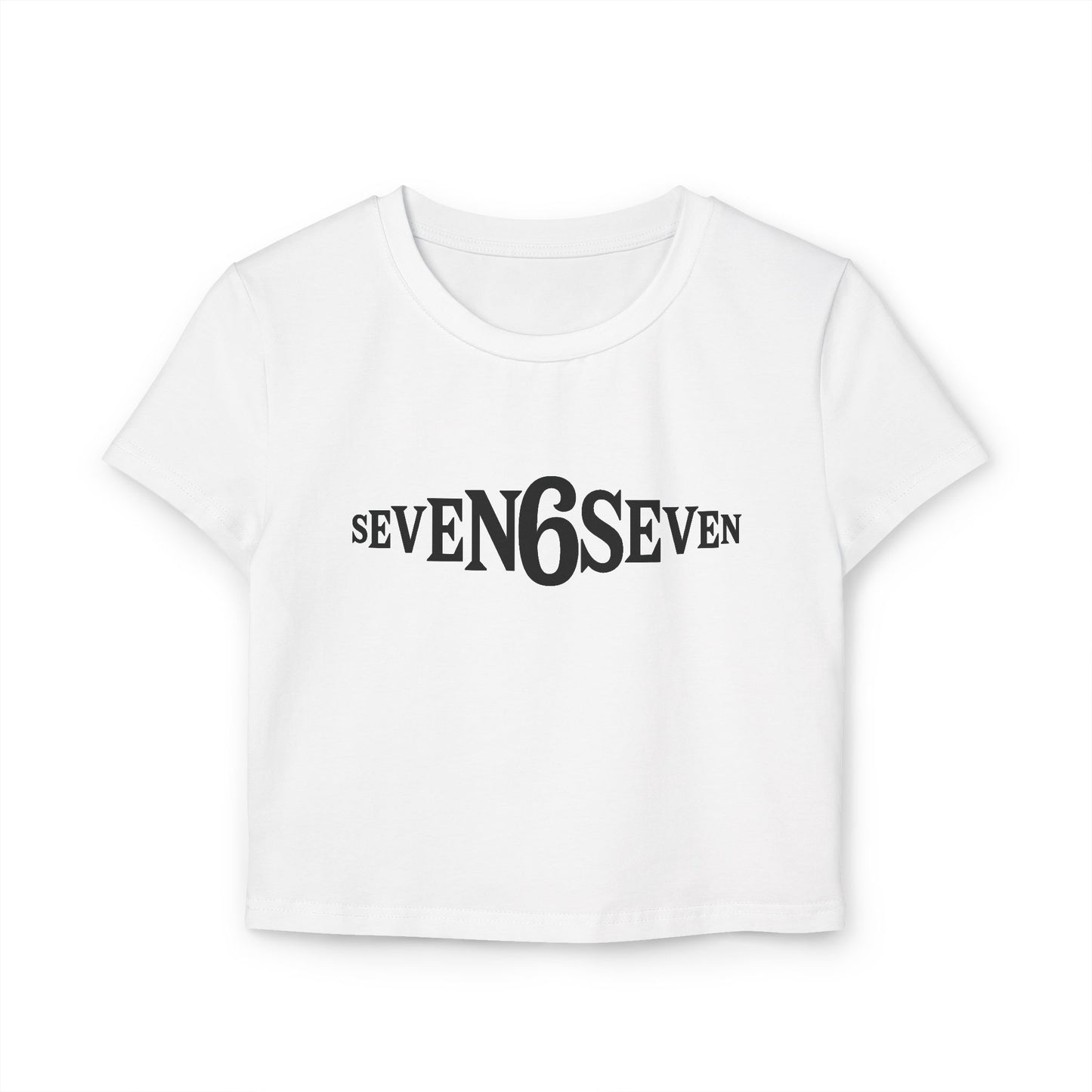 Women's Baby Tee with Black Logo