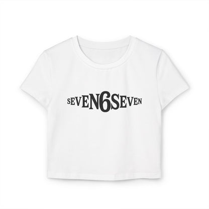 Women's Baby Tee with Black Logo