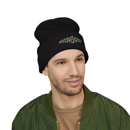 Embroidered Floral 'K' Classic Cuffed Beanie
