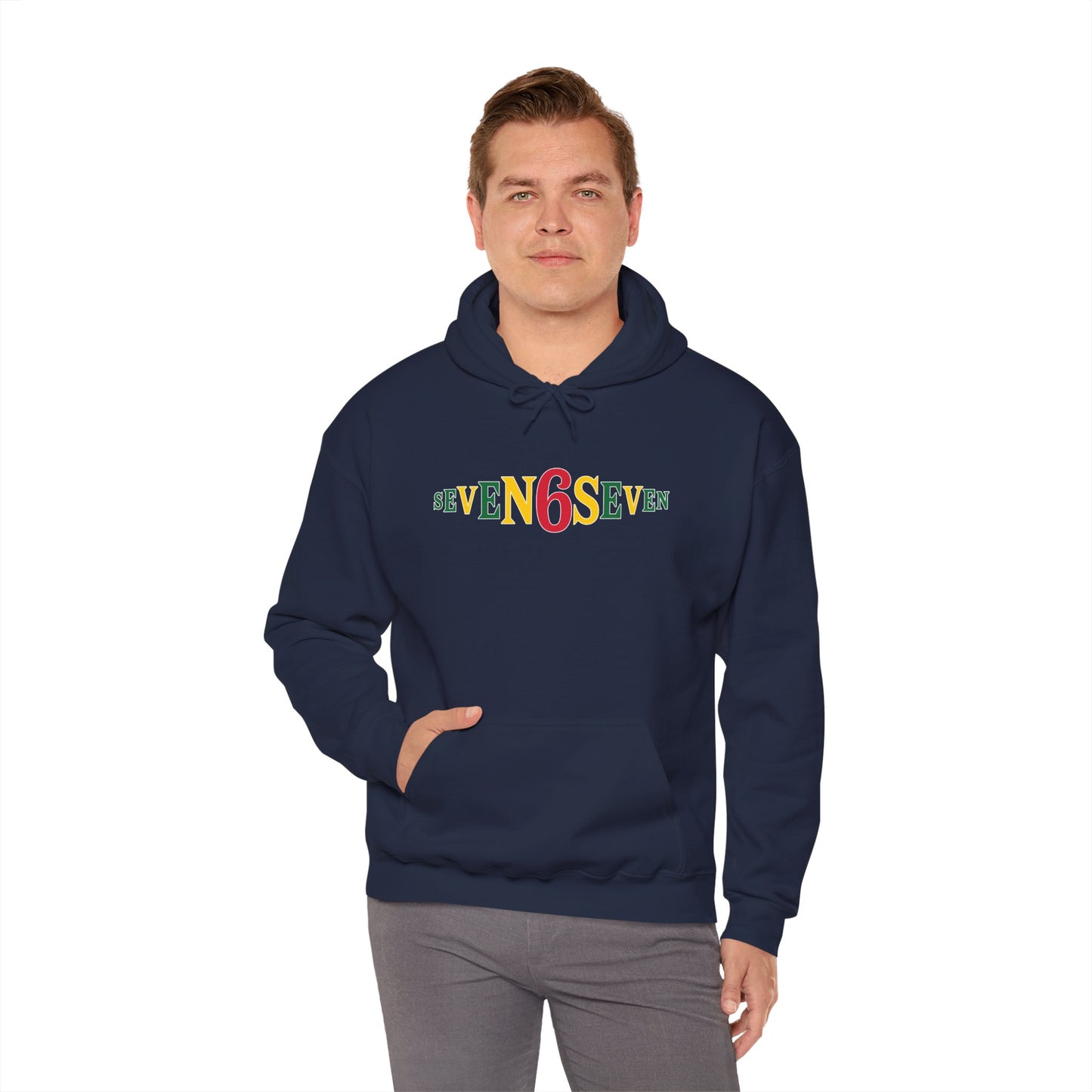 Unisex Heavy Blend™ Hooded Sweatshirt- Ice/Green/Gold Logo
