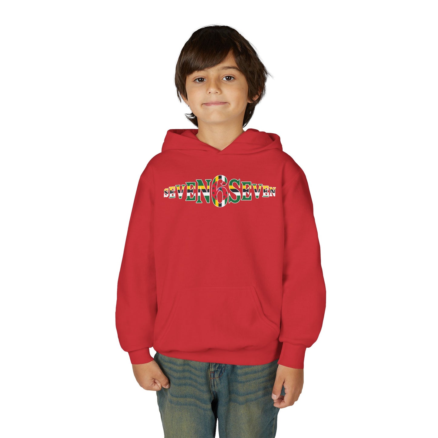 Youth Heavy Blend Hooded Sweatshirt with Flag Logo