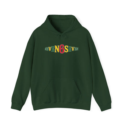 Unisex Heavy Blend™ Hooded Sweatshirt- Ice/Green/Gold Logo