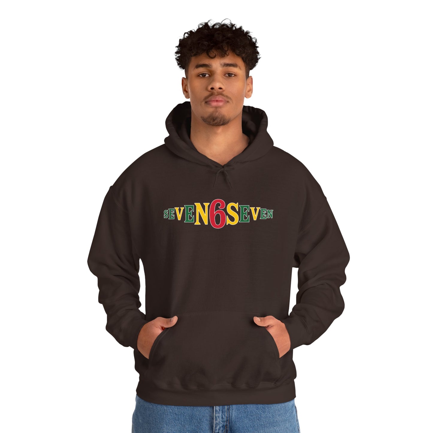 Unisex Heavy Blend™ Hooded Sweatshirt- Ice/Green/Gold Logo