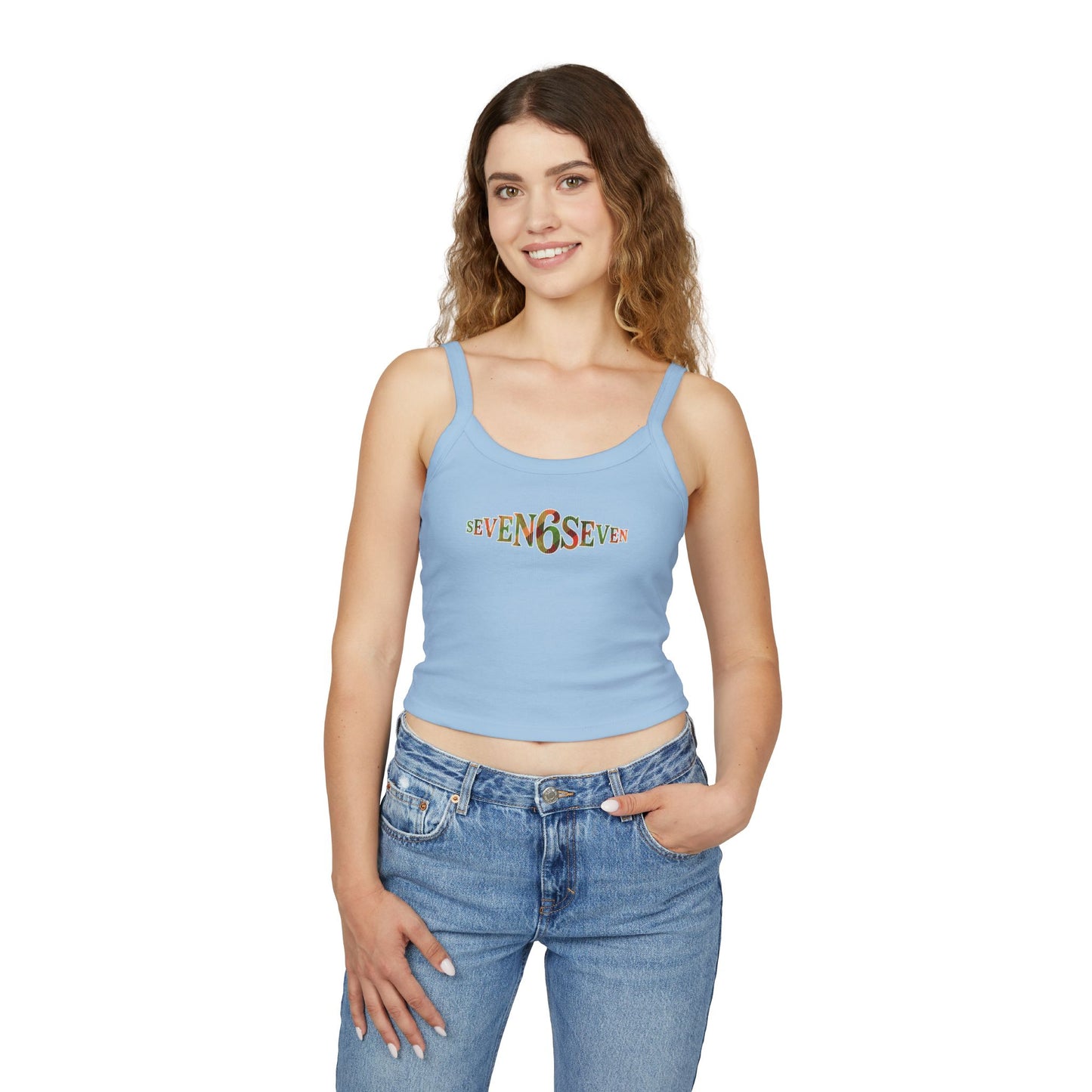 Women’s Spaghetti Strap Tank Top with Madras Logo