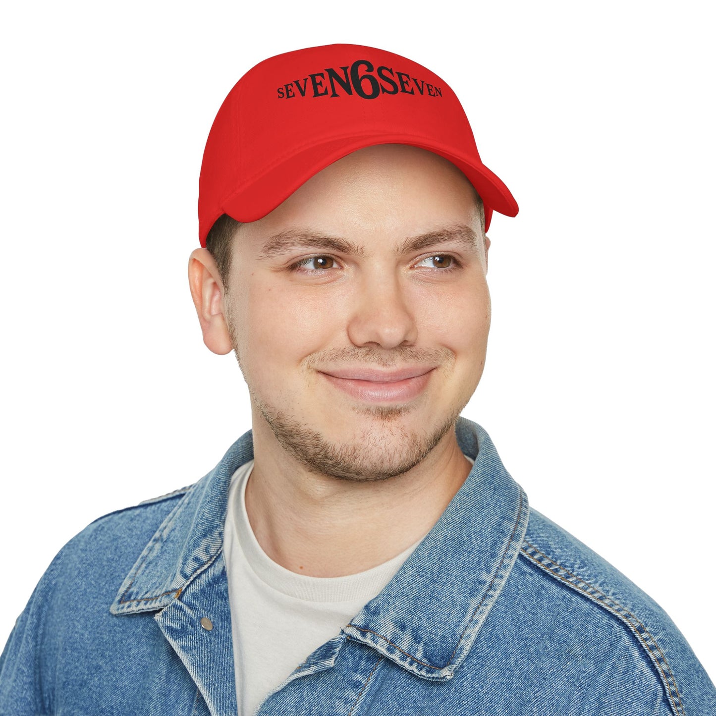 Low Profile Baseball Cap with Black Logo