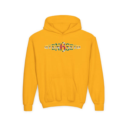 Youth Heavy Blend Hooded Sweatshirt with Flag Logo