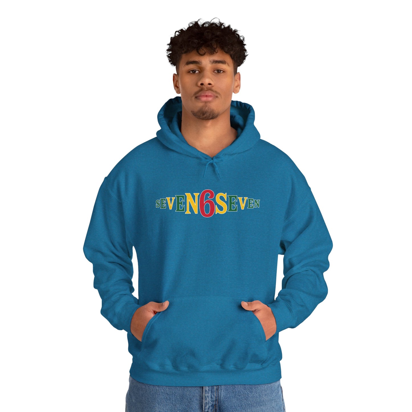 Unisex Heavy Blend™ Hooded Sweatshirt- Ice/Green/Gold Logo