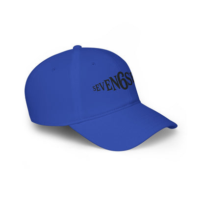 Low Profile Baseball Cap with Black Logo
