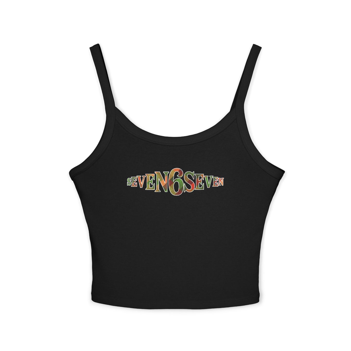 Women’s Spaghetti Strap Tank Top with Madras Logo