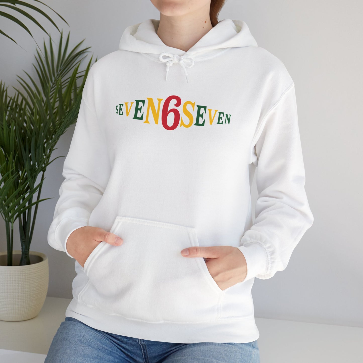 Unisex Heavy Blend™ Hooded Sweatshirt- Ice/Green/Gold Logo
