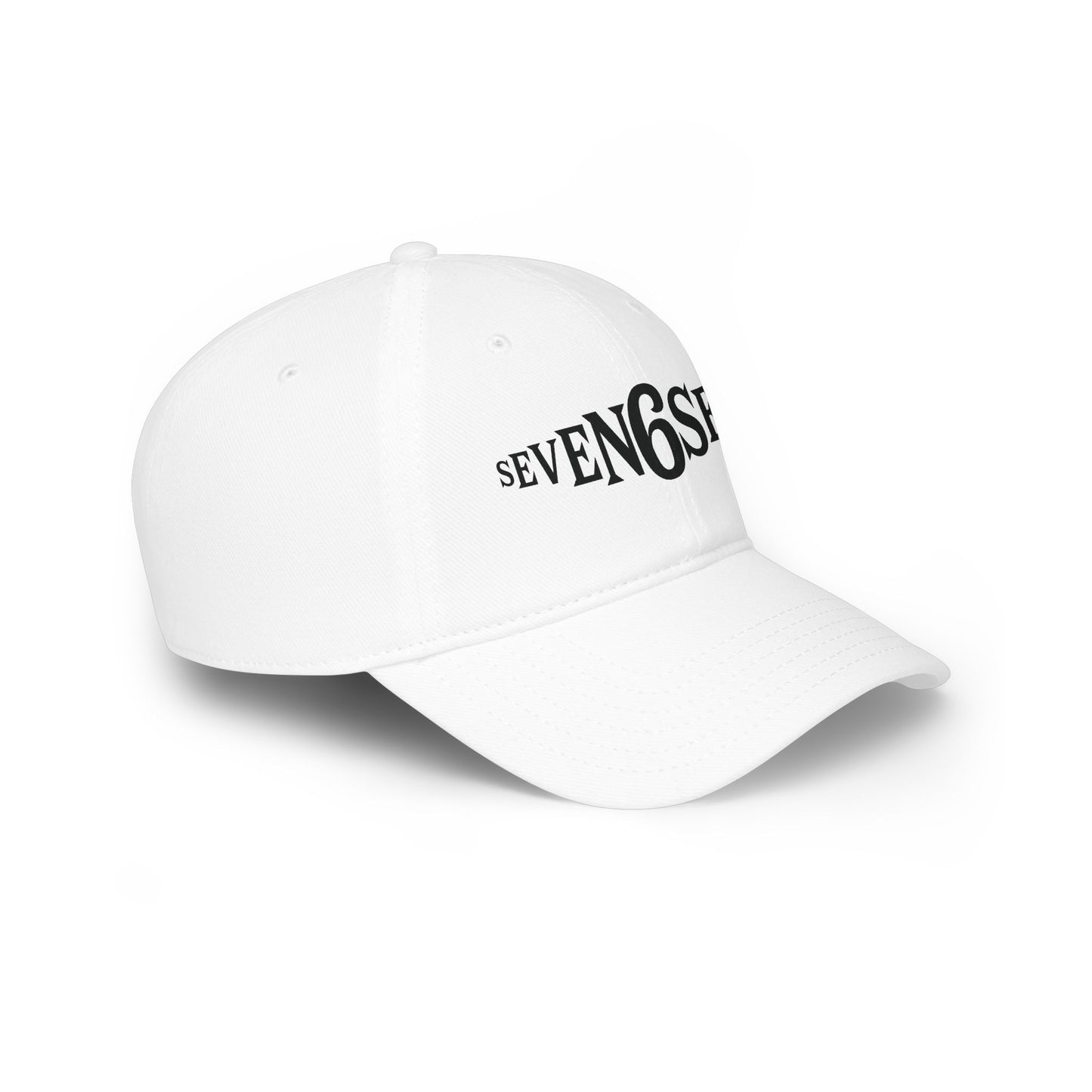 Low Profile Baseball Cap with Black Logo