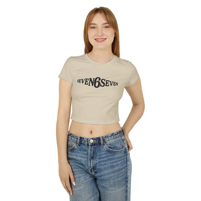 Women's Baby Tee with Black Logo