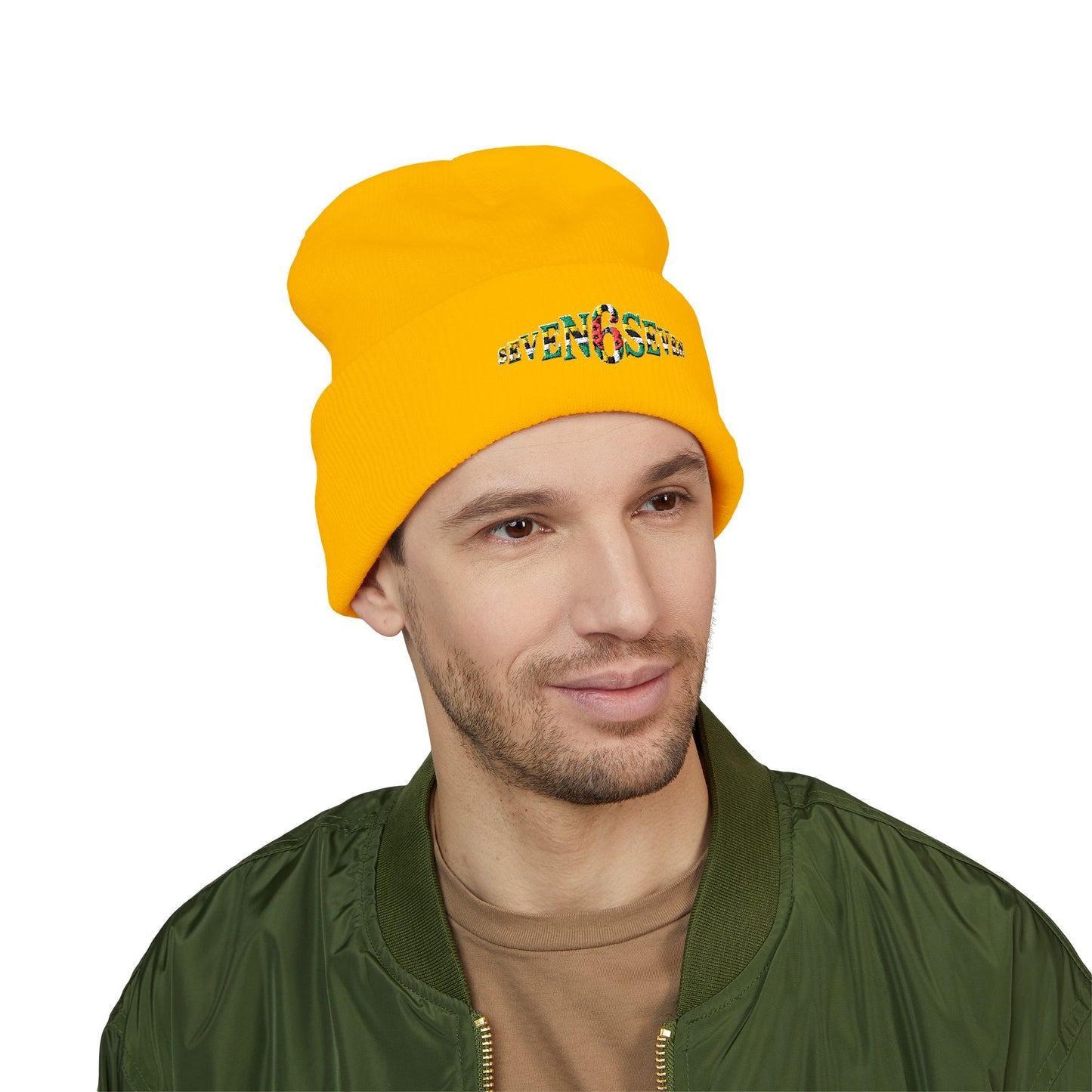 Embroidered Floral 'K' Classic Cuffed Beanie