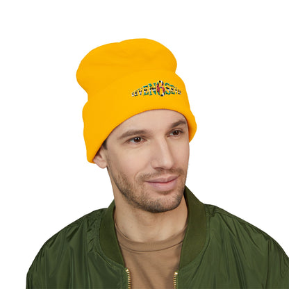 Embroidered Floral 'K' Classic Cuffed Beanie