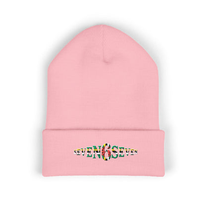 Embroidered Floral 'K' Classic Cuffed Beanie