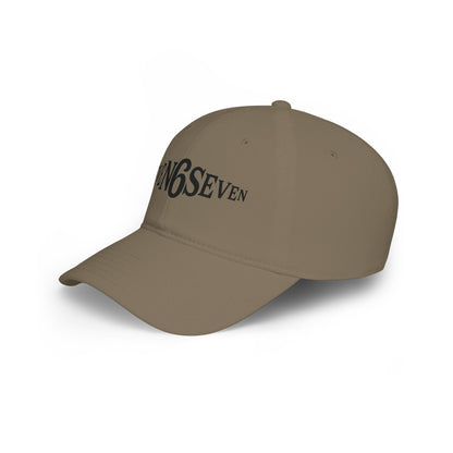 Low Profile Baseball Cap with Black Logo