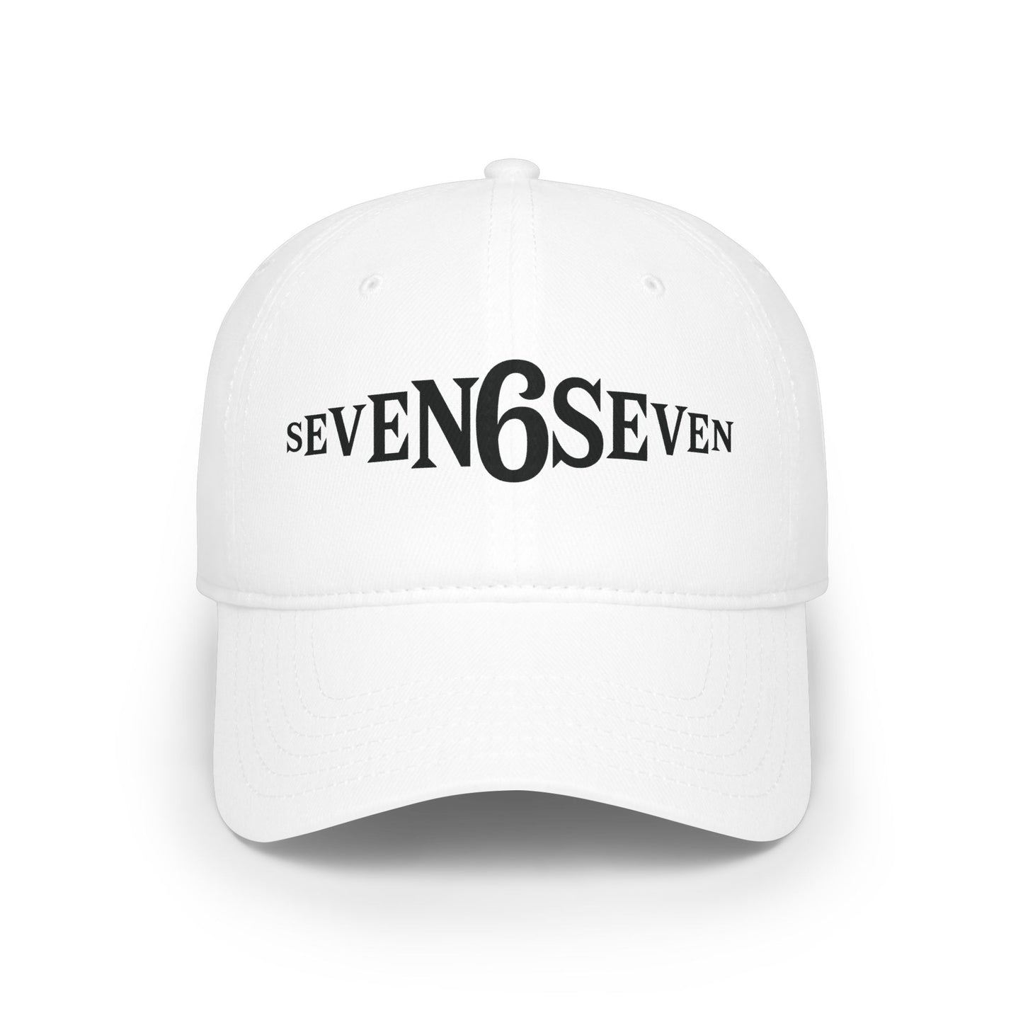 Low Profile Baseball Cap with Black Logo