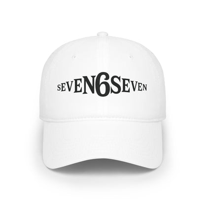 Low Profile Baseball Cap with Black Logo