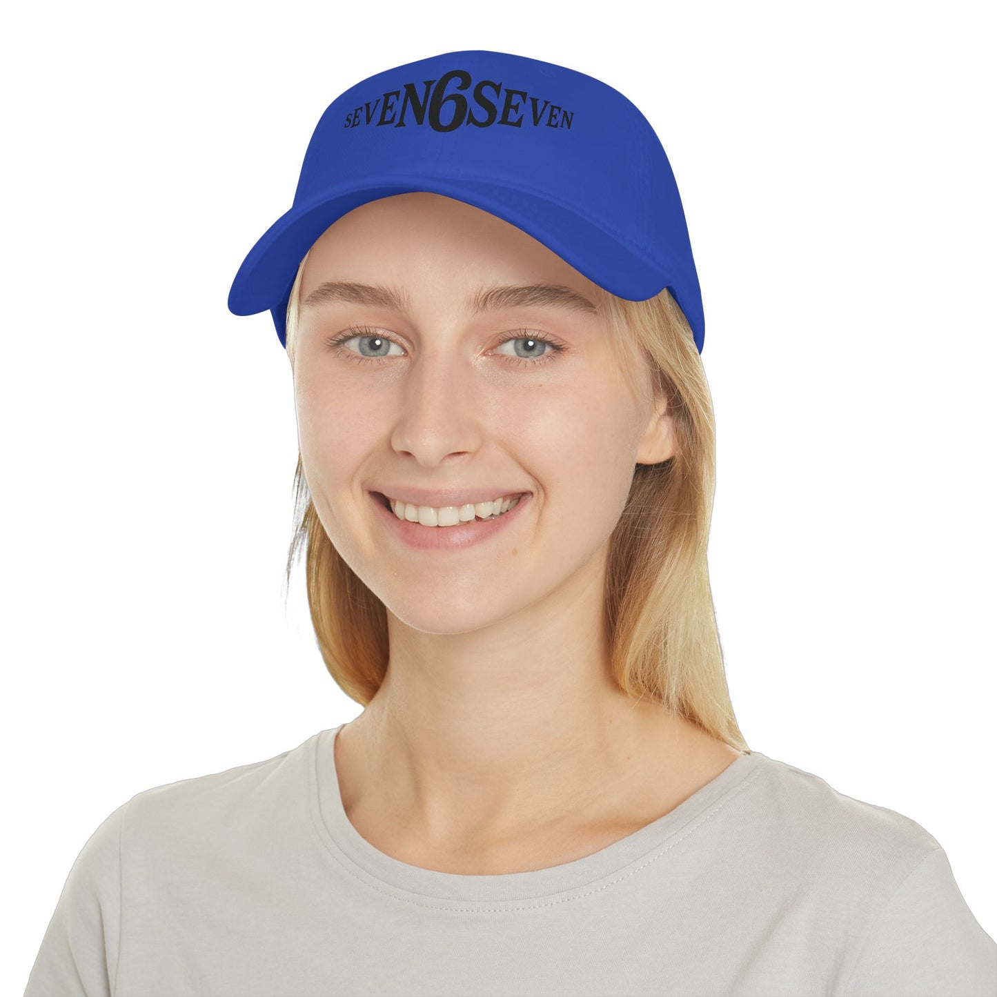 Low Profile Baseball Cap with Black Logo