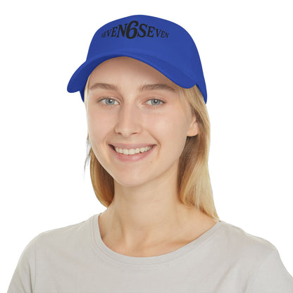 Low Profile Baseball Cap with Black Logo
