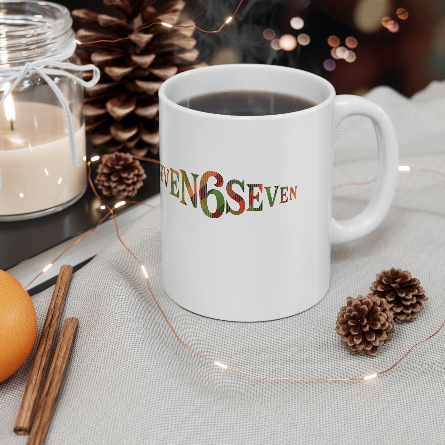 Ceramic Mug - White/Madras