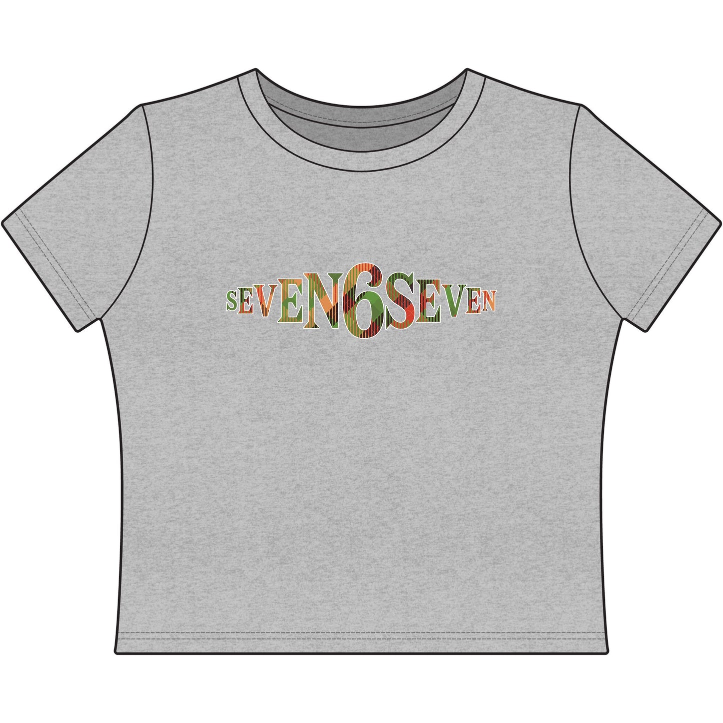 Cropped Tee with Madras Logo