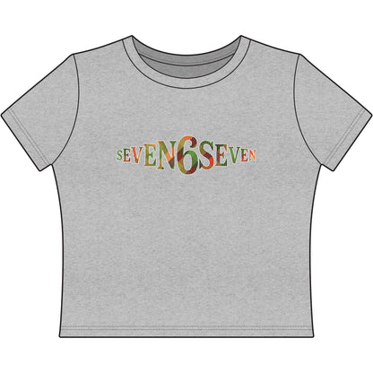 Cropped Tee with Madras Logo