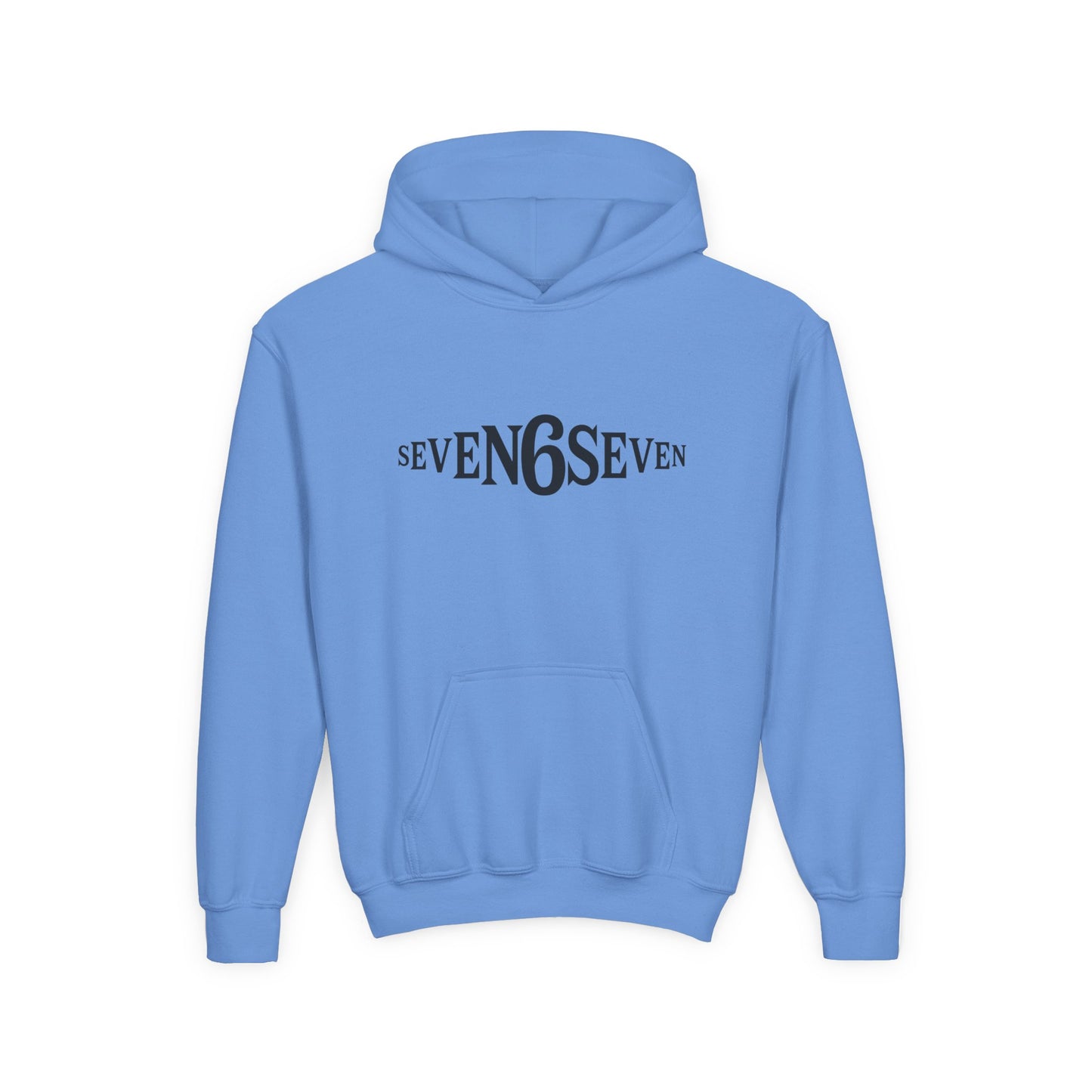 Youth Heavy Blend Hooded Sweatshirt with Black Logo