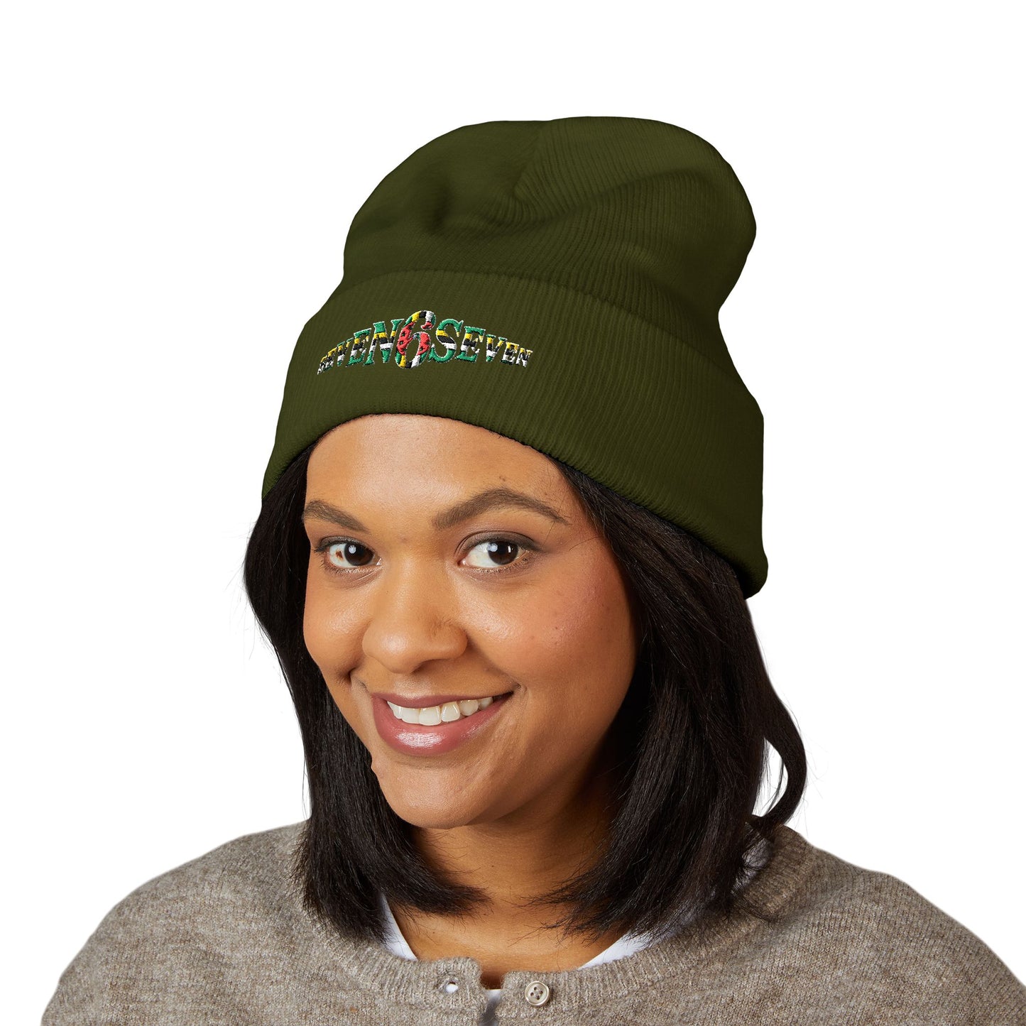 Embroidered Floral 'K' Classic Cuffed Beanie
