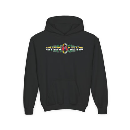 Youth Heavy Blend Hooded Sweatshirt with Flag Logo