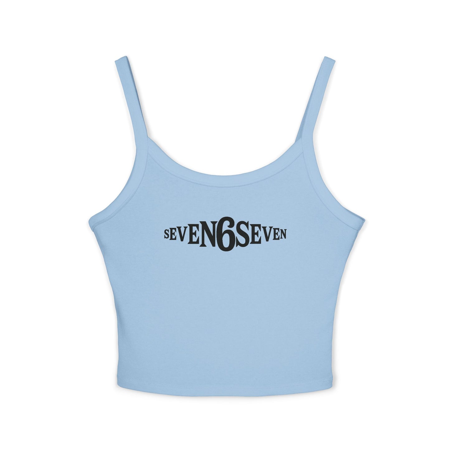 Women's Spaghetti Strap Tank Top with Black Logo