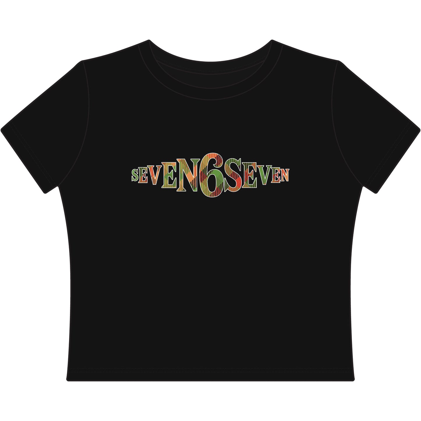 Cropped Tee with Madras Logo