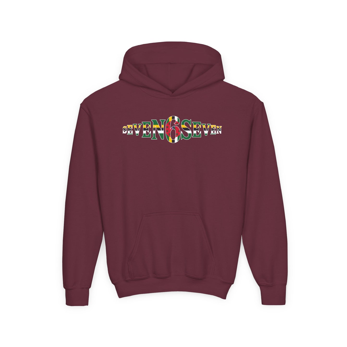 Youth Heavy Blend Hooded Sweatshirt with Flag Logo
