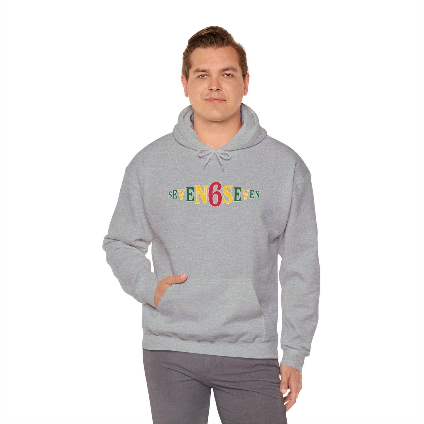 Unisex Heavy Blend™ Hooded Sweatshirt- Ice/Green/Gold Logo