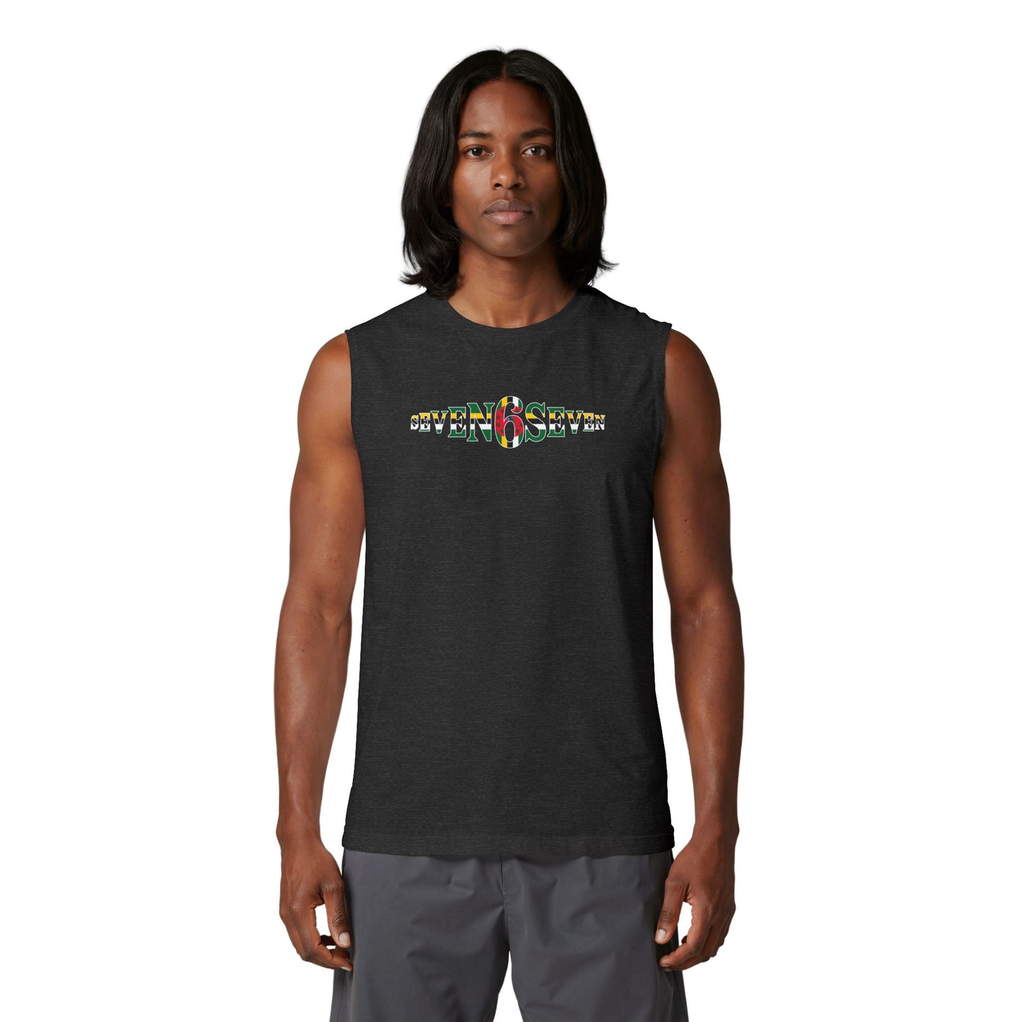 Unisex Jersey Muscle Tank- Flag Logo