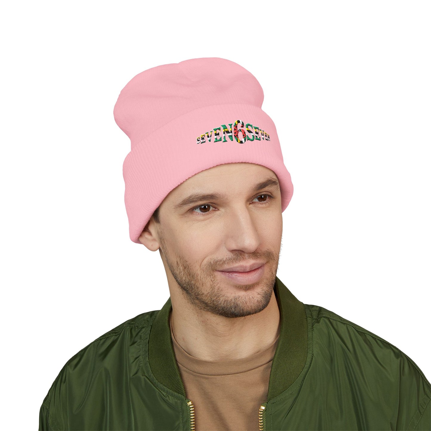 Embroidered Floral 'K' Classic Cuffed Beanie