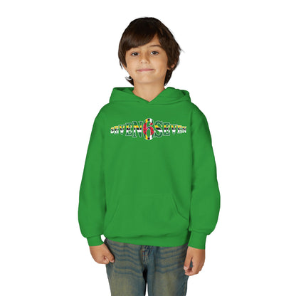 Youth Heavy Blend Hooded Sweatshirt with Flag Logo