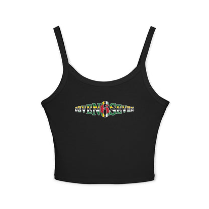 Women's Spaghetti Strap Tank Top with Flag Logo