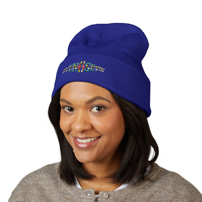 Embroidered Floral 'K' Classic Cuffed Beanie