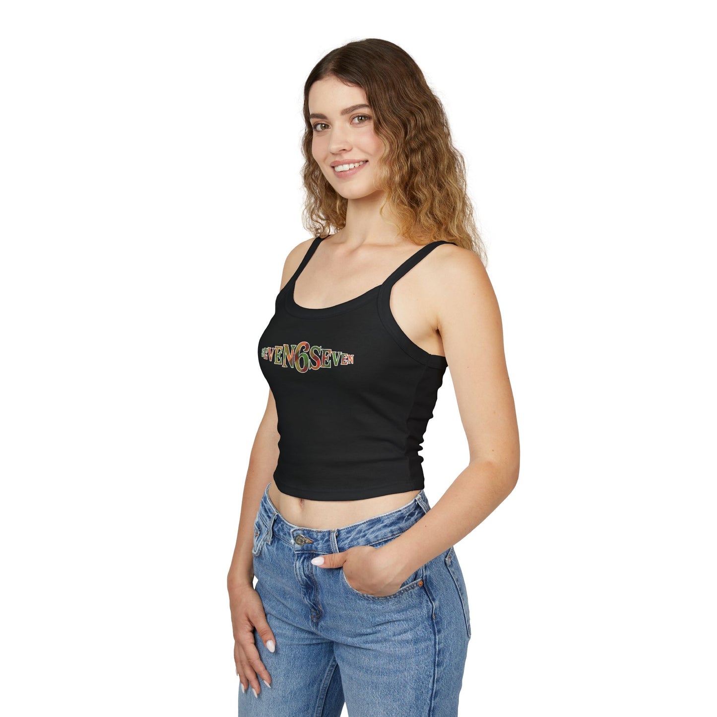 Women’s Spaghetti Strap Tank Top with Madras Logo