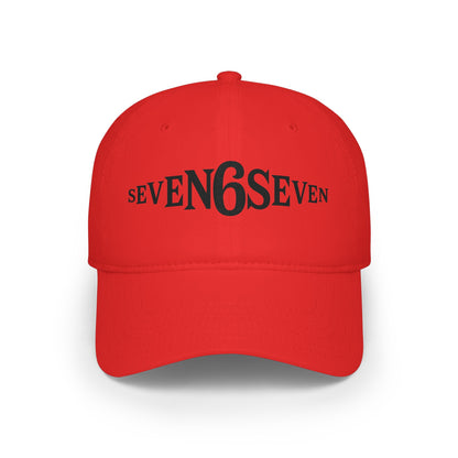 Low Profile Baseball Cap with Black Logo